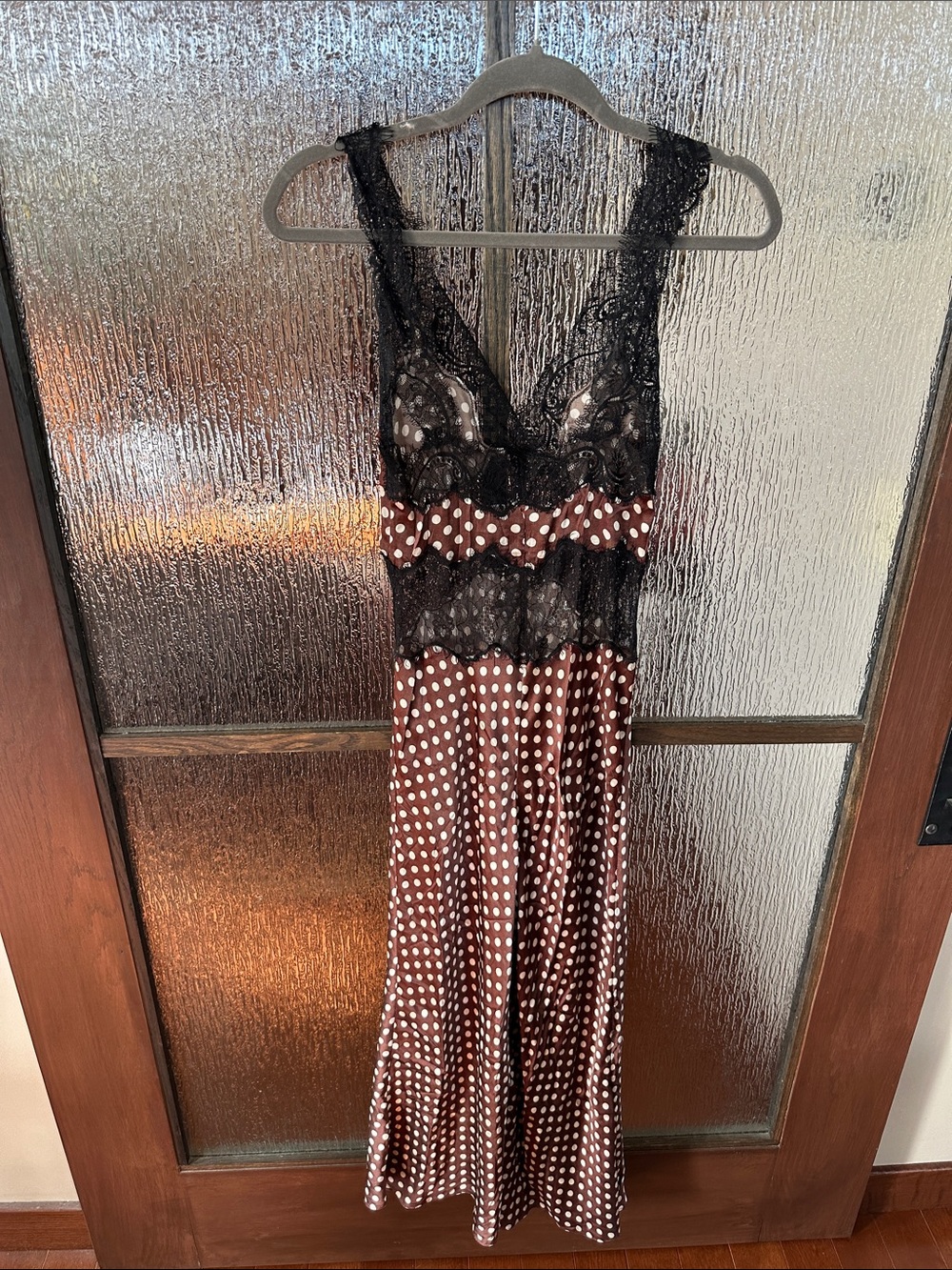 Ronny Kobo Holiday V-Neck Lace-Trim Midi Dress Polka Dot size XS - Picture 12 of 12